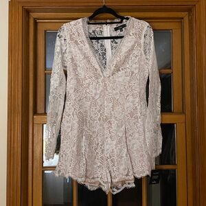 Lulu’s Express Your Love White Lace Romper